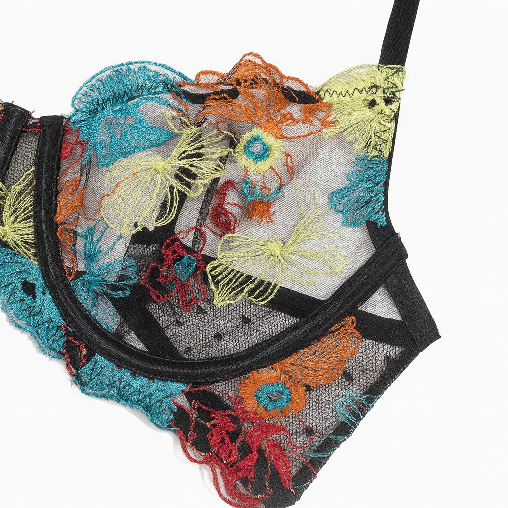 Nocturne Bloom Embroidered Garter Set-Black-L-Basques-StylinArts