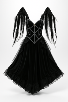 Dark Fallen Angel Costume – Gothic Wings & Midnight Gown