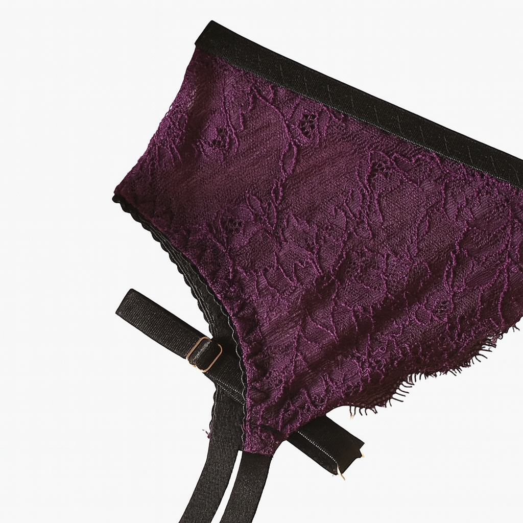 Marcella Scalloped Lace Lingerie Set-Purple-L-Basques-StylinArts