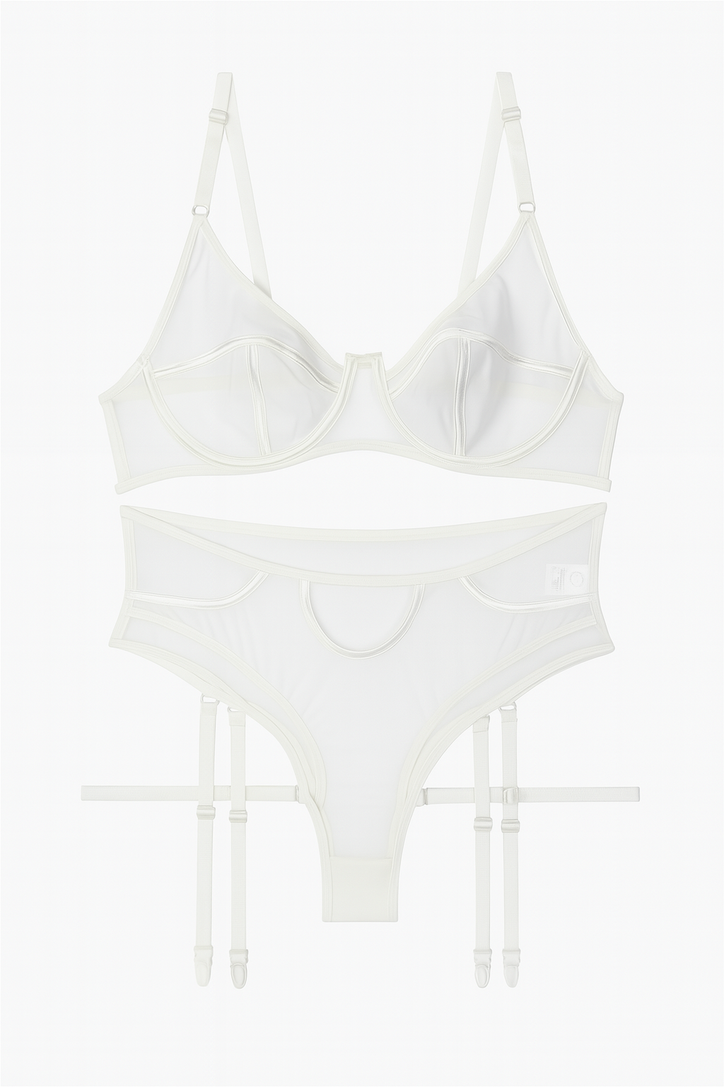 Scarlet Frame Sheer Lingerie Set-Khaki-L-Basques-StylinArts