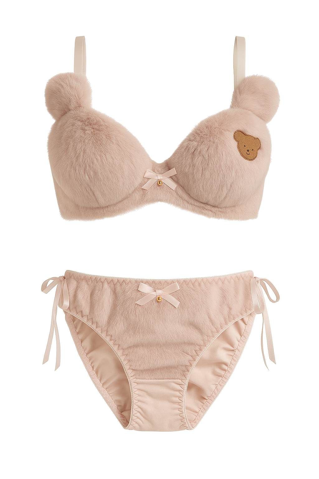 Lullabelle Teddy Plush Set-Brown-L-Bras and Briefs-StylinArts