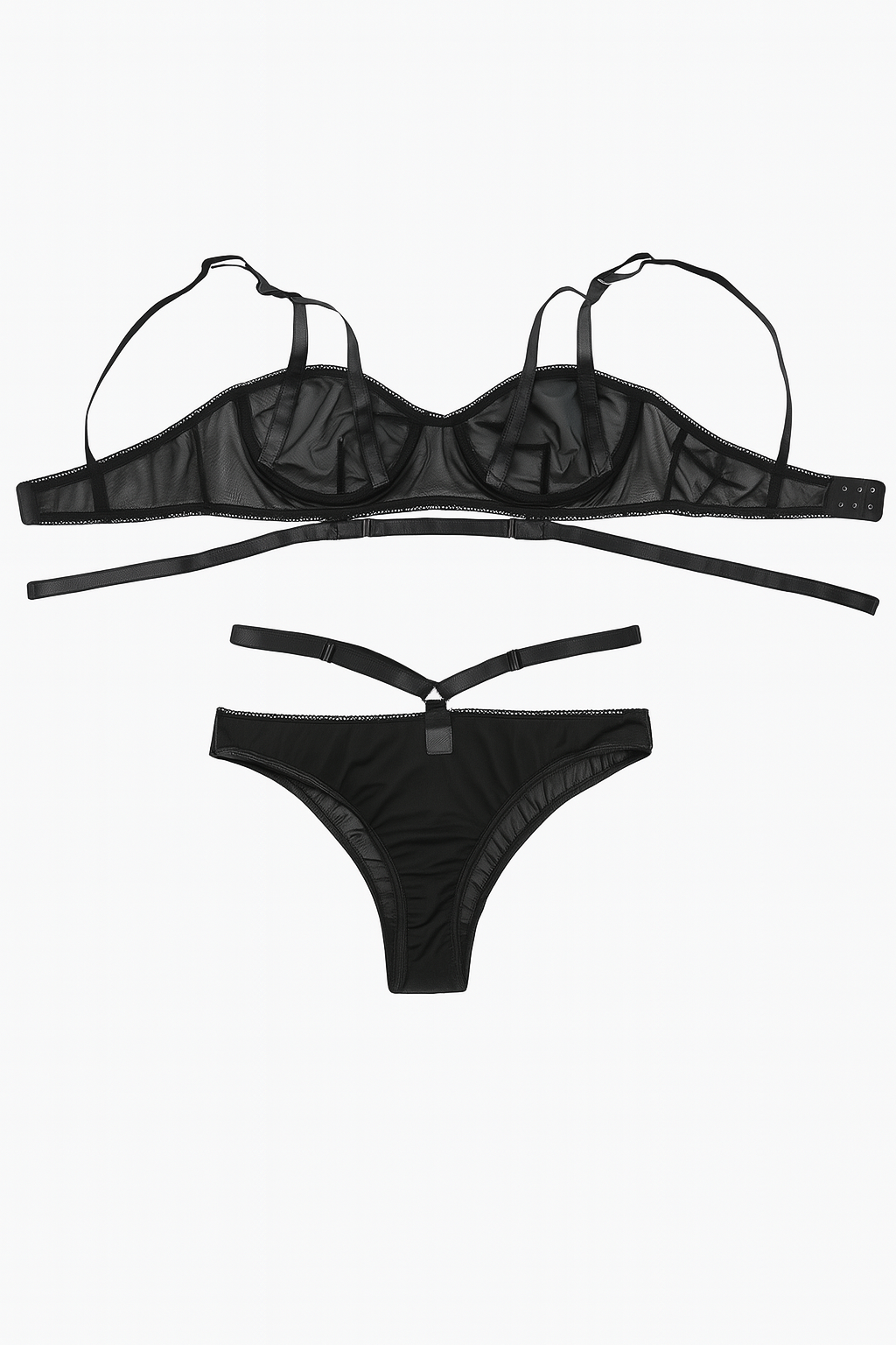 Noirine Mesh Longline Set-Black-L-Bras and Briefs-StylinArts