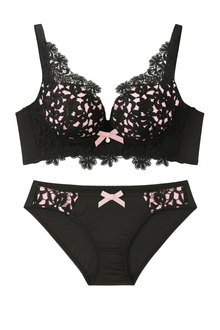 Elara Lace Embroidered Lingerie Set