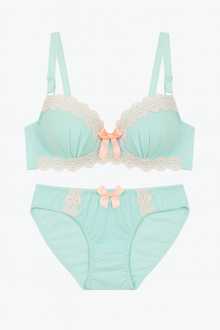 Sofia Pastel Mint Lace Lingerie Set