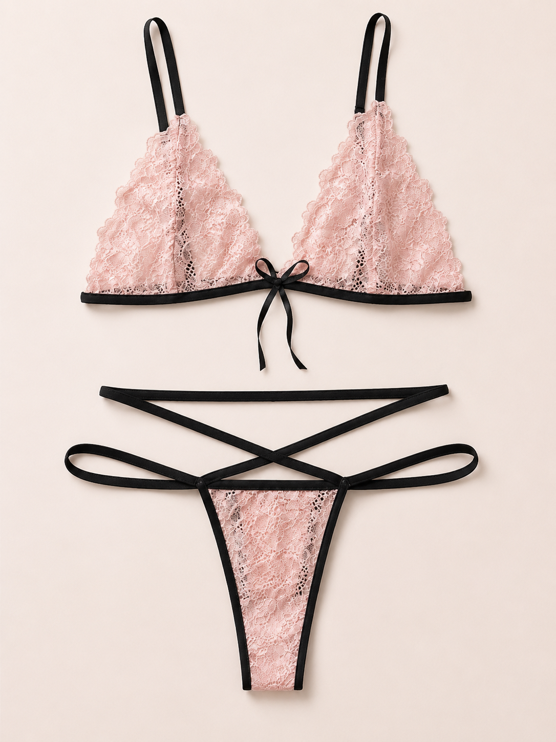 Selene Lace Strappy Bralette Set