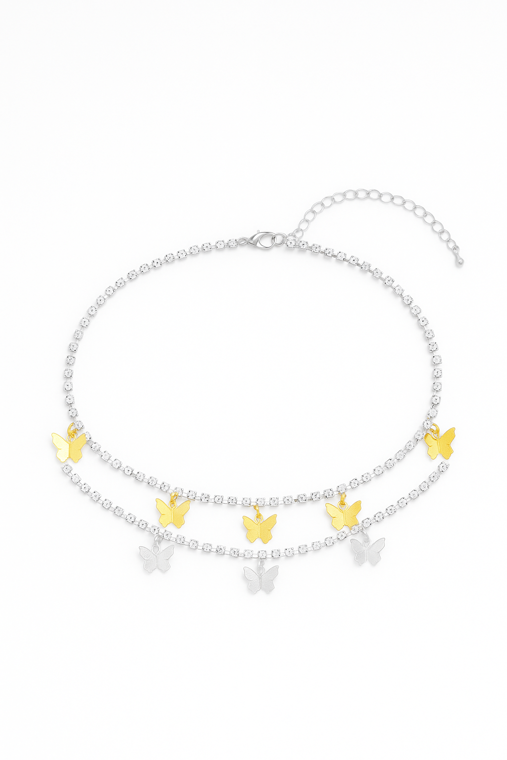 Crystal Butterfly Belly Chain Set – Gold & Silver Charm Waist Jewelry-Belly chain-StylinArts