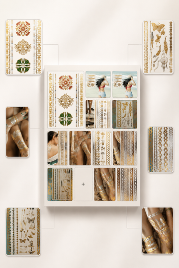 Gilded Plant Ink Adornments Tattoo Stickers