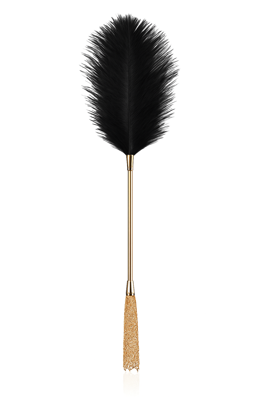 3-in-1 Modular Teaser Wand – Black Feather & Gold Chain Sensual Kit