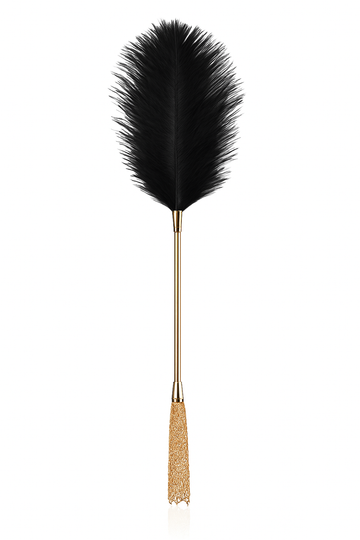 3-in-1 Modular Teaser Wand – Black Feather & Gold Chain Sensual Kit-Tease & Please Tools-StylinArts