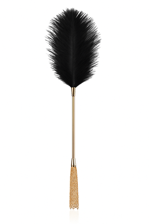 3-in-1 Modular Teaser Wand – Black Feather & Gold Chain Sensual Kit-Tease & Please Tools-StylinArts