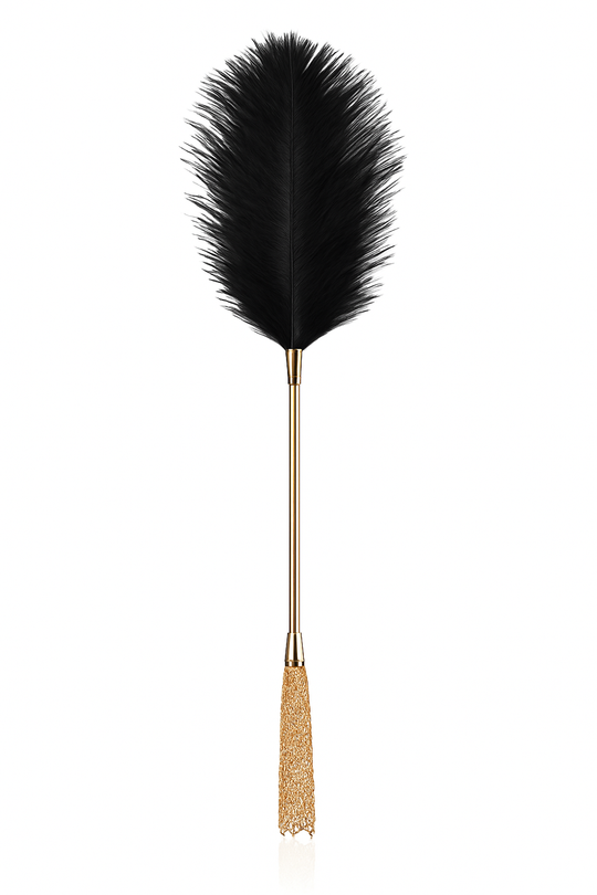3-in-1 Modular Teaser Wand – Black Feather & Gold Chain Sensual Kit-Tease & Please Tools-StylinArts