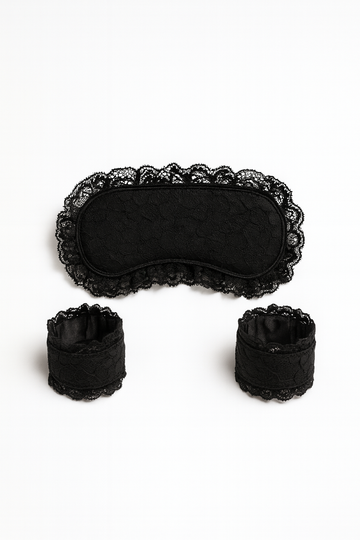 Binding Lace Blindfold & Handcuffs Set – Elegant Black Sensual Accessory
