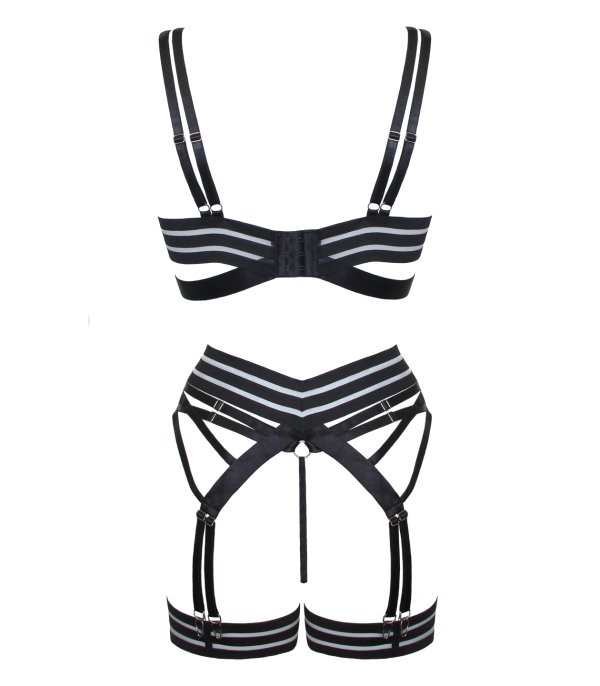 Selene Strappy Underwire Set-Black-L-Bras and Briefs-StylinArts