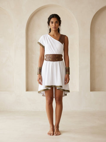 Elegant Medieval Roman Costume - Women's Lycra Dress