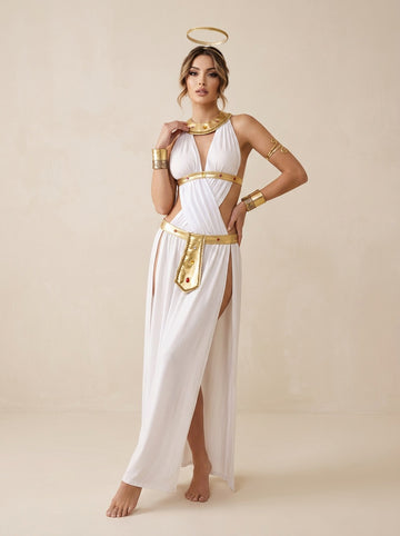Seductive Egyptian Goddess Costume – Jewel-Trimmed Role-Play Dress