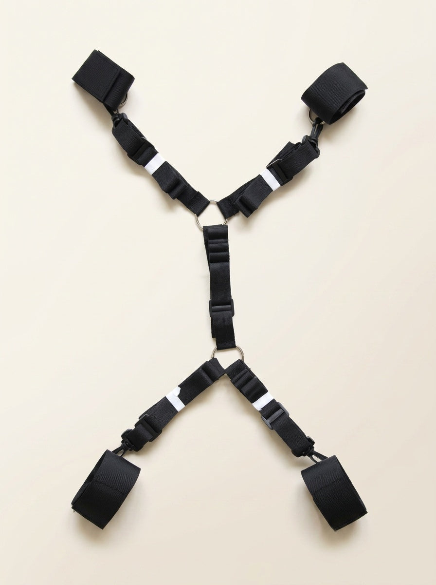 Adjustable Bed Bondage Straps – 4-Point Under-Mattress Restraint Kit