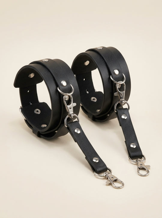Charm Queen Leather Shapewear Set with Chains, Mask & Accessories