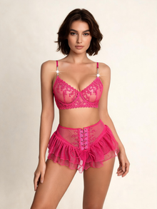 Celestine Sheer Mesh Lingerie Set