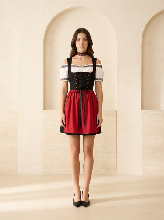 The Bavarian Belle - Oktoberfest-Inspired Mini Dress Costume