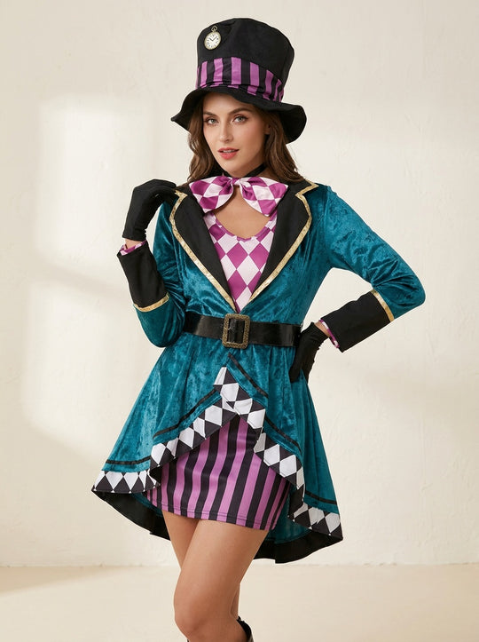 Whimsical Mad Hatter Cosplay Costume - Colorful Stage Outfit