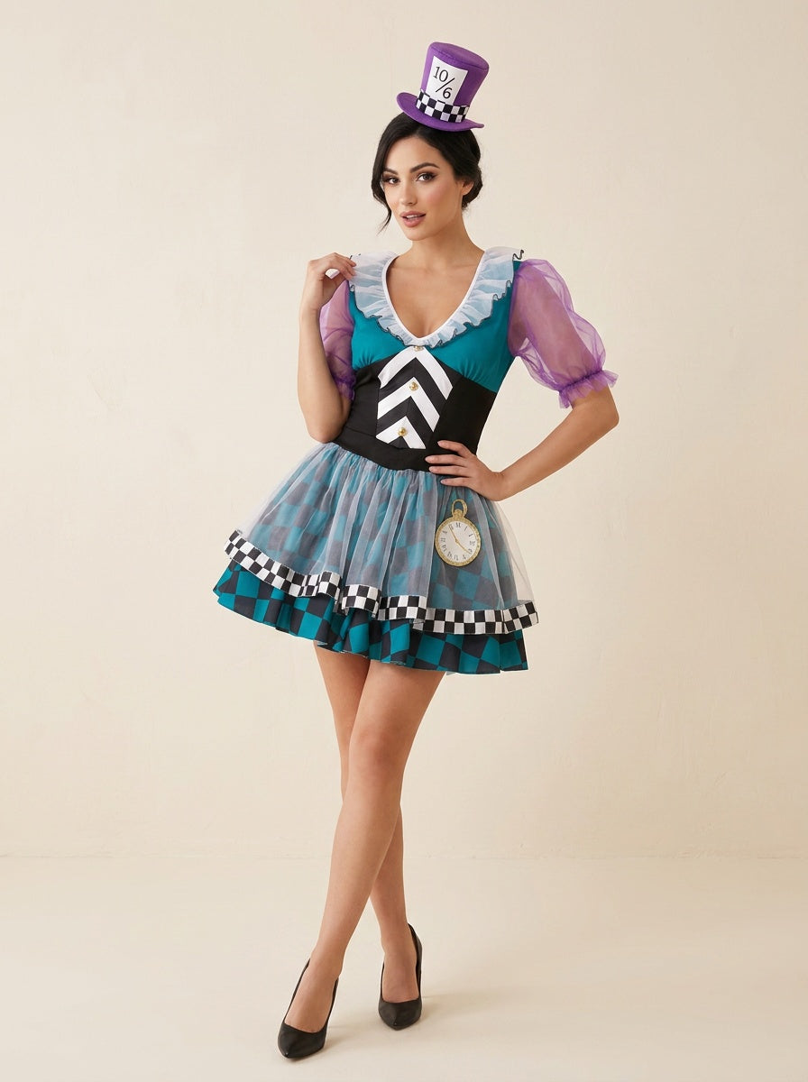 Whimsical Mad Hatter Costume - Colorful Wonderland Outfit