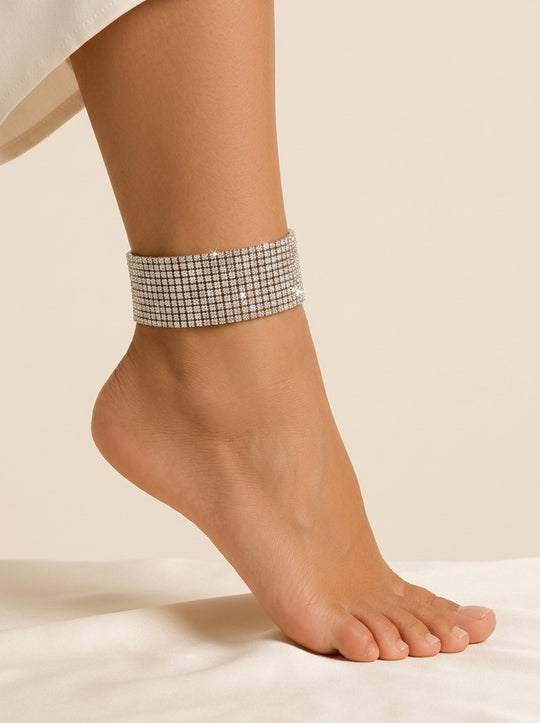 Aurelian Crystal Mesh Anklet