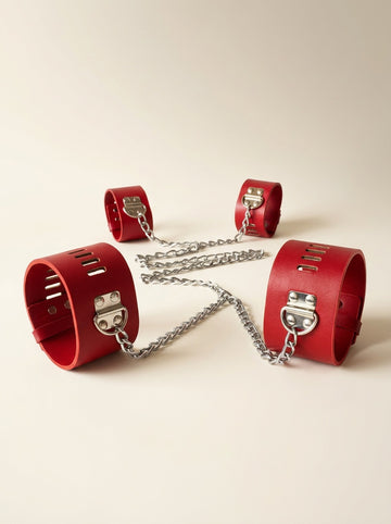 Sensual Restraint Hand & Foot Cuffs – Adjustable Luxury Leather Accessory