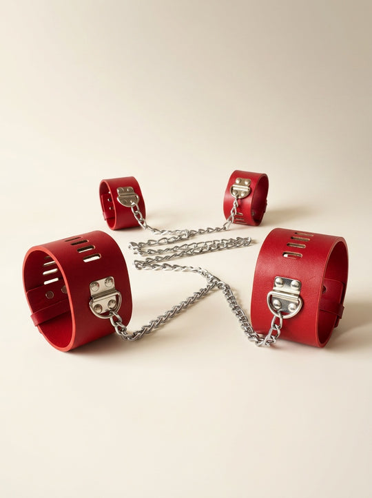 Sensual Restraint Hand & Foot Cuffs – Adjustable Luxury Leather Accessory