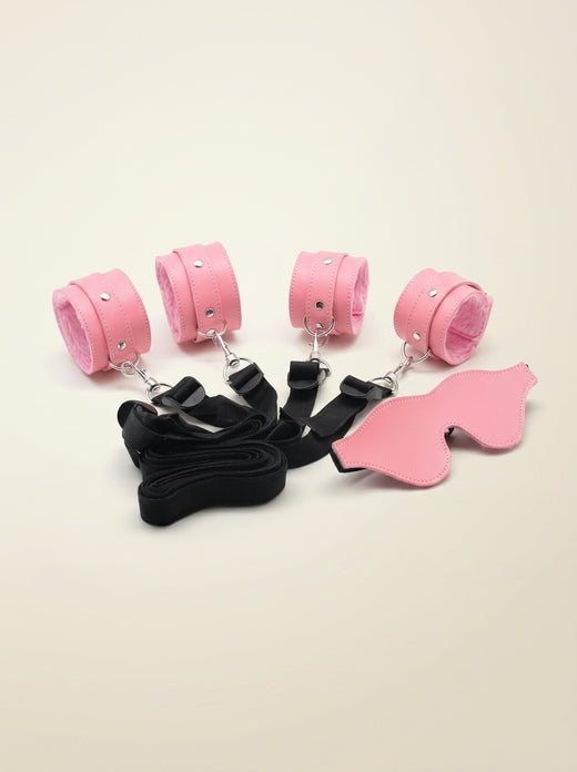 Leather Restraint Bed Play Set – Plush Adjustable Intimate Collection