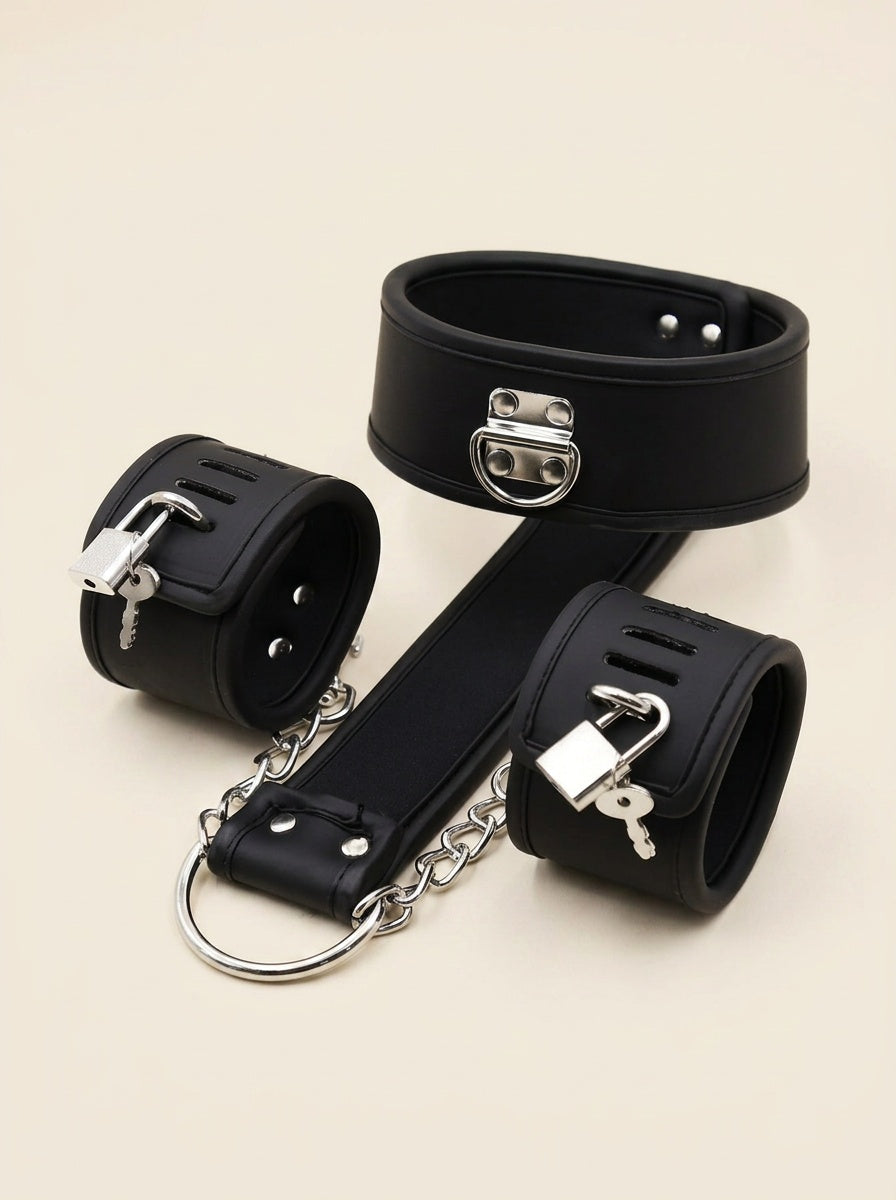 Secret Room Escape Reverse Back Lock Handcuffs – Adjustable Leather & Metal Accessory