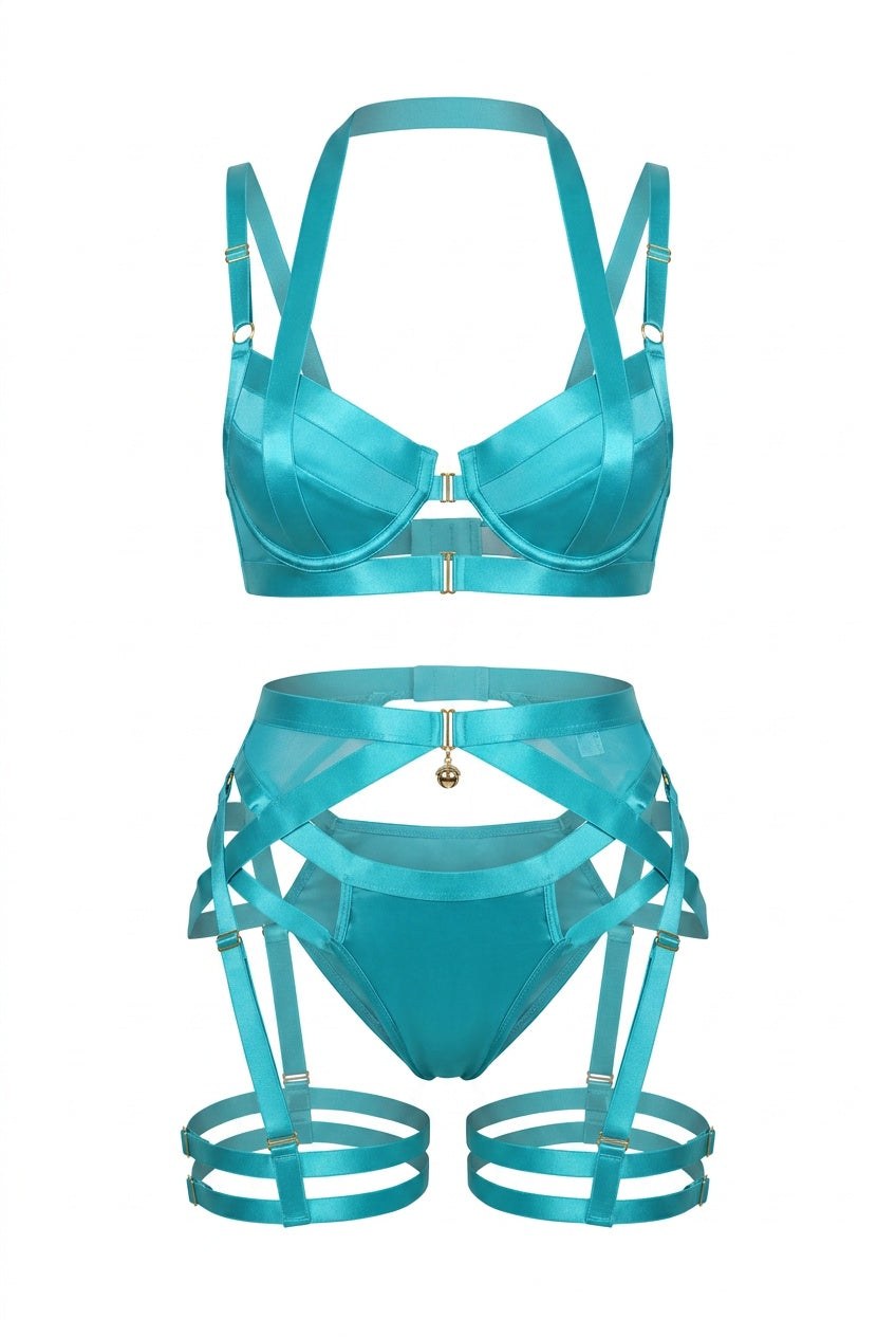Selene Satin Harness Ensemble
