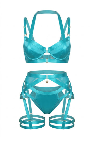 Selene Satin Harness Ensemble