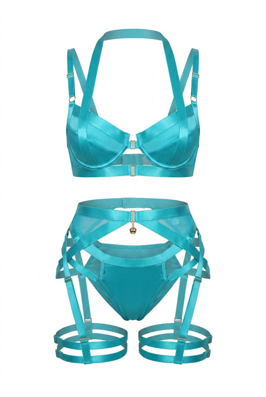 Selene Satin Harness Ensemble