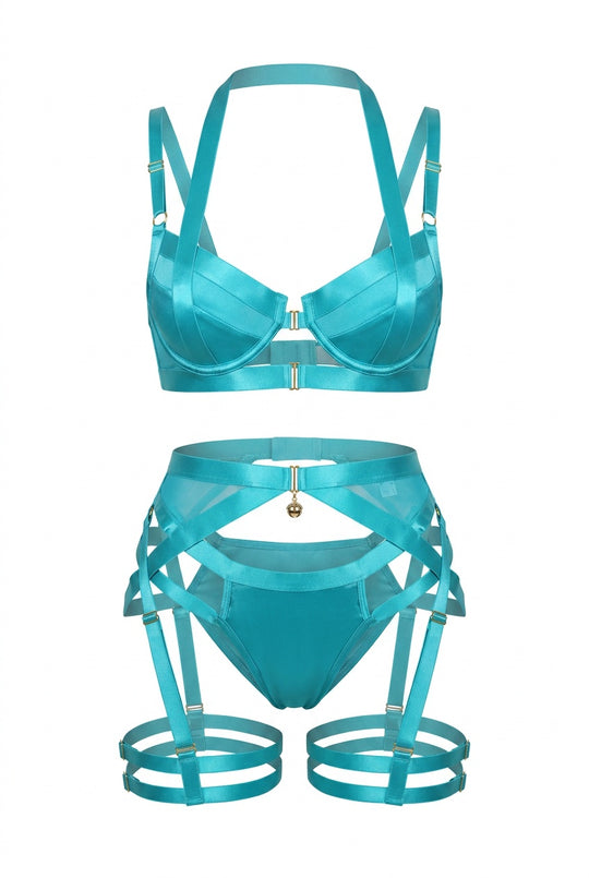 Selene Satin Harness Ensemble