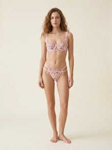 Blush Bloom Embroidered Mesh Lingerie Set