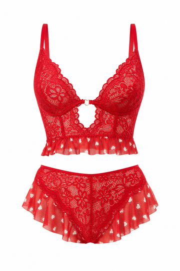 Virelia Lace Peplum Set