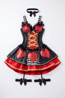 Enchanting Queen of Hearts Cosplay Costume - Royal Stage Dress