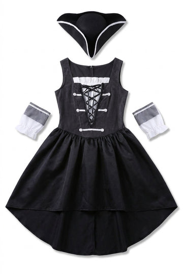 Seductive Pirate Wench Costume – Corset Top & High-Low Skirt