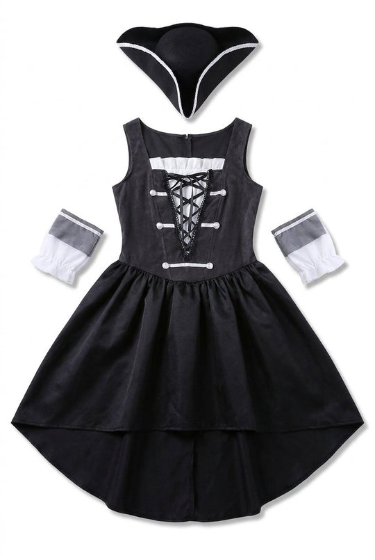 Seductive Pirate Wench Costume – Corset Top & High-Low Skirt