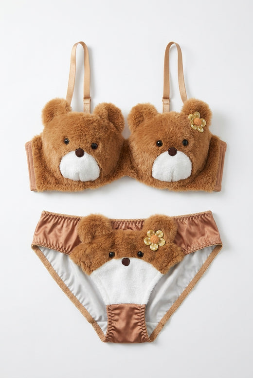 Cuddle Bear Plush Bralette Set