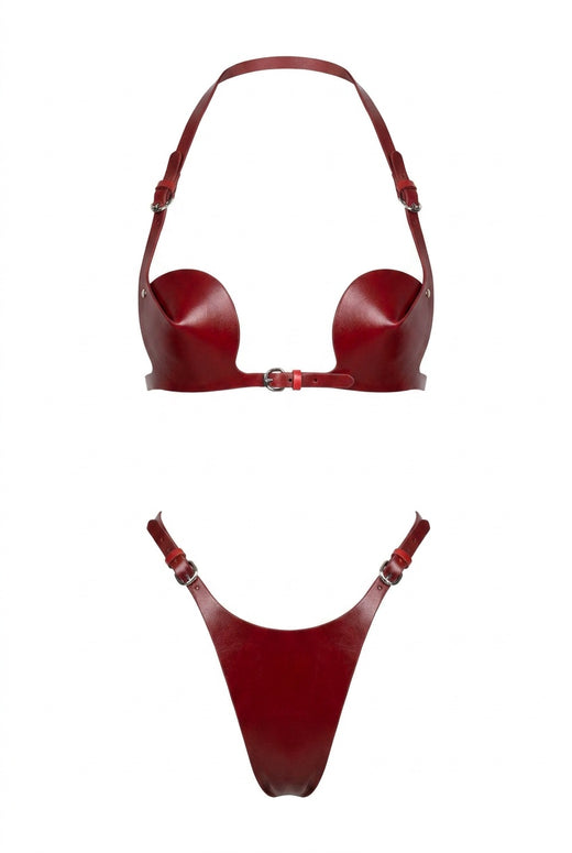 Gloss Noir PU Leather Bikini Set