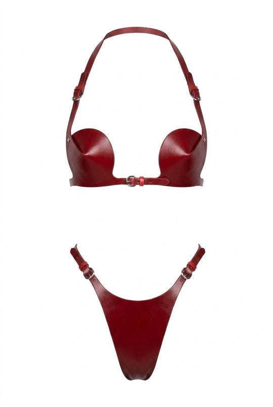 Gloss Noir PU Leather Bikini Set