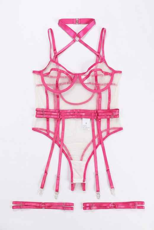 Rosalia Satin Harness Bodysuit