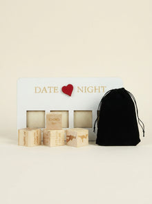 Wooden Date Night Dice Game – Romantic Couples Planner Set with Dice, Board & Pouch