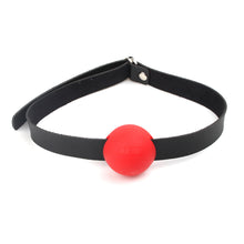 Napa Leather Ball Gag – Adjustable Luxury Accessory in Black, Red, Blue, Pink