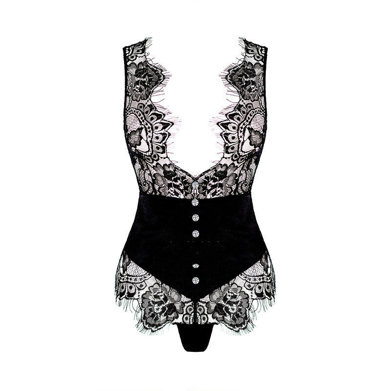 Aurielle Lace Bodysuit-Black-2XL-Bodies & Teddies-StylinArts