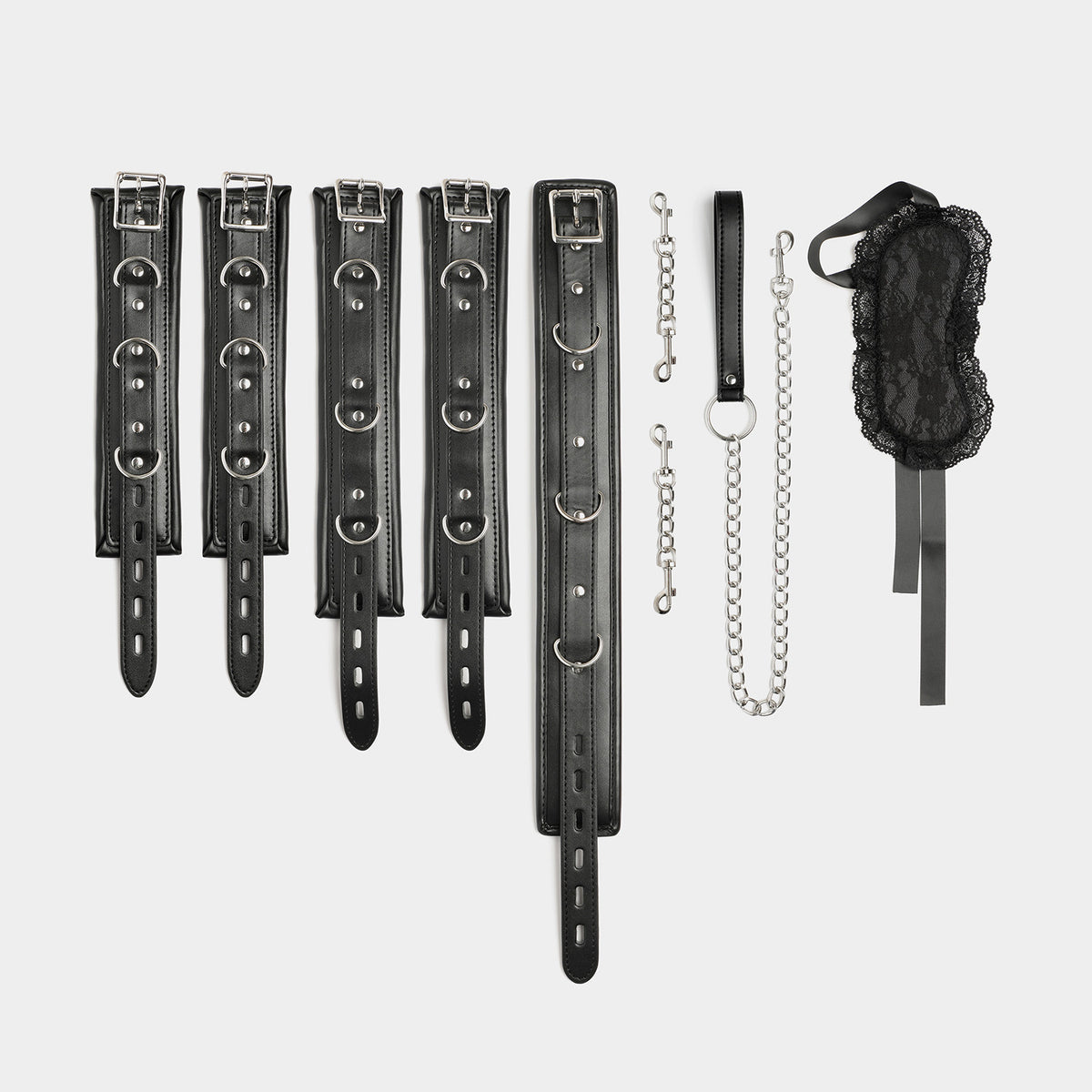 Sensual Restraint Collar & Cuffs Set-Suspender Belts-StylinArts