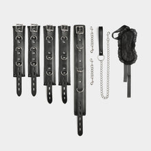 Binding Suit Collar & Handcuffs Set – Adjustable Black Restraint Collection