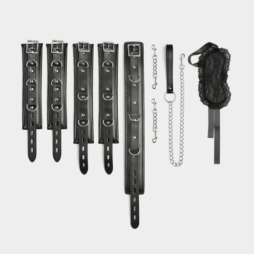Sensual Restraint Collar & Cuffs Set-Suspender Belts-StylinArts