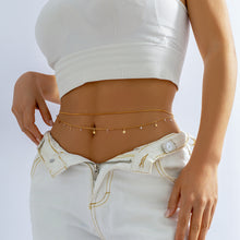 Gleaming Charm: Double-Circle Sequin Waist Chain